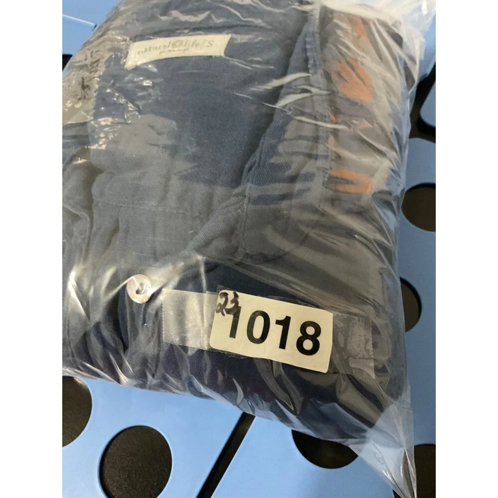 NATURAL LIFE Drew Shirt Dress Cotton Gauze Maxi Pockets in Blue size Small - Picture 14 of 14